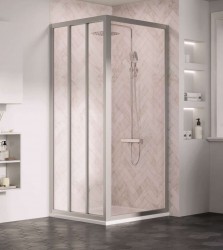 RAVAK - Supernova Sprchové dveře trojdílné ASDP3-130, 127-131 cm, satin/čiré sklo (00VJ0UR2Z1)