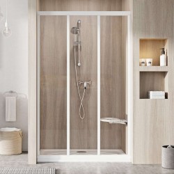 RAVAK - Supernova Sprchové dveře trojdílné ASDP3-90, 87-91 cm, bílá/čiré sklo (00V701R2Z1)