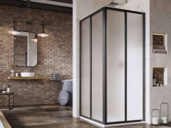 RAVAK - Supernova Sprchový kout 80x80 cm, černá/sklo Grape (14V403O2ZGS)