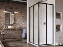 RAVAK - Supernova Sprchový kout 90x90 cm, černá/čiré sklo (14V703O2Z1S)