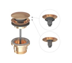 RAVAK - Umyvadlová výpusť, ClickClack, kartáčované růžové zlato (X01841)