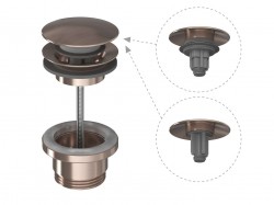 RAVAK - Umyvadlová výpusť, ClickClack, kartáčovaný grafit (X03048)