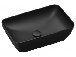RAVAK - UNI Umyvadlo na desku 50x31 cm, bez přepadu, matná černá (XJX0D150000)