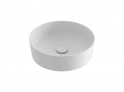RAVAK - UNI Umyvadlo na desku průměr 40 cm, bez přepadu, bez otvoru pro baterii, matná bílá (XJX0E140001)