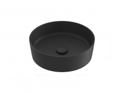 RAVAK - UNI Umyvadlo na desku průměr 40 cm, bez přepadu, bez otvoru pro baterii, matná černá (XJX0D140001)
