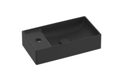 RAVAK - Veda 400 Umývátko 40x22 cm, bez přepadu, otvor pro baterii, matná černá (XJX0D240000)