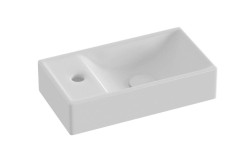 RAVAK - Veda 400 Umývátko 41x22 cm, bez přepadu, otvor pro baterii vlevo, bílá (XJXL1240000)