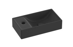 RAVAK - Veda 400 Umývátko 41x22 cm, bez přepadu, otvor pro baterii vlevo, matná černá (XJXLD240000)