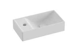 RAVAK - Veda Umývátko 41x22 cm, bez přepadu, otvor pro baterii vlevo, matná bílá (XJXLE240000)