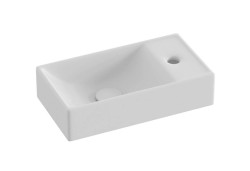RAVAK - Veda Umývátko 41x22 cm, bez přepadu, otvor pro baterii vpravo, matná bílá (XJXPE240000)