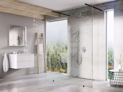 RAVAK - Walk-In Sprchová stěna Walk-In Free Set 130, 130x200 cm, černá/čiré sklo (GW9FJ030SZ1)