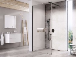 RAVAK - Walk-In Sprchová stěna Walk-In Wall Set 140, 140x200 cm, černá/čiré sklo (GW9WM030SZ1)