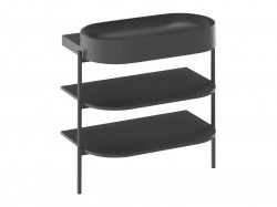 RAVAK - Yard Konstrukce s policemi pod umyvadlo, matná černá (D80000D006)