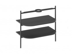 RAVAK - Yard Konstrukce s policemi pod umyvadlo, matná černá (D80000D006)