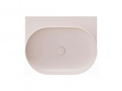 RAVAK - Yard Umyvadlo 61x50 cm, bez přepadu, bez otvoru pro baterii, Alabaster Pink (XJX0G060000)