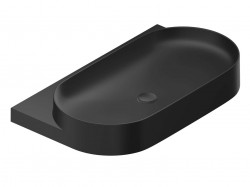 RAVAK - Yard Umyvadlo 81x50 cm, bez přepadu, bez otvoru pro baterii, matná černá (XJX0D080000)