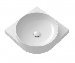 RAVAK - Yard Umyvadlo rohové 45x45 cm, bez přepadu, otvor pro baterii, bílá (XJX01245000)