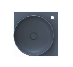 RAVAK - Yard Umyvadlo rohové 45x45 cm, bez přepadu, otvor pro baterii, Deepsea Blue (XJX07245000)