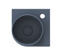 RAVAK - Yard Umývátko rohové 28x28 cm, bez přepadu, otvor pro baterii, Deepsea Blue (XJX07228000)