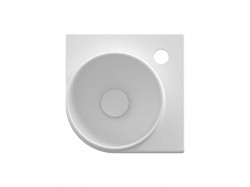 RAVAK - Yard Umývátko rohové, 28x28 cm, bez přepadu, otvor pro baterii, matná bílá (XJX0E228001)