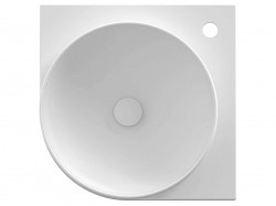 RAVAK - Yard Umývátko rohové, 45x45 cm, bez přepadu, otvor pro baterii, matná bílá (XJX0E245001)