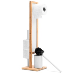 REA - Bambusový koupelnový stojan na toaletní papír a štětku White 321502 (HOM-04000)
