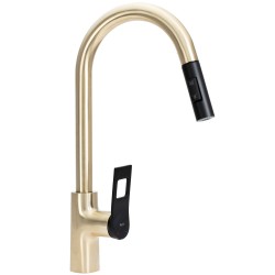 REA - Dřezová baterie SOUL zlatá/černá  kartáčovaná (REA-B6205)