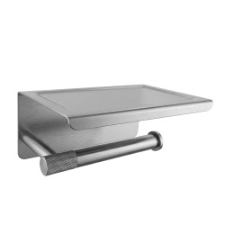 REA - Držák na toaletní papír s poličkou 6613 Modern Nickel Brush (REA-98053)