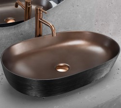 REA - Keramické umyvadlo na desku CLEO 61 Copper Bush / Black (REA-U6383)