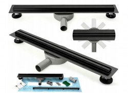 REA - Lineární odtokový žlab Neo Slim 900 Pro černý (REA-G8903)