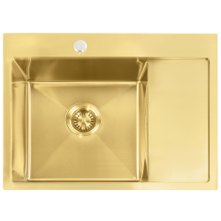 REA - Ocelový dřez Fin BRUSH GOLD (ZLE-06013)