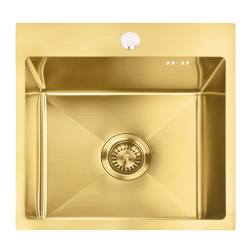 REA - Ocelový dřez Leo 40 BRUSH GOLD (ZLE-06001)