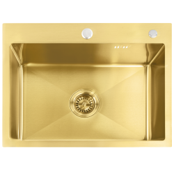 REA - Ocelový dřez Liam BRUSH GOLD (ZLE-06007)