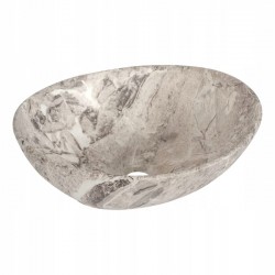 REA - Oválné umyvadlo na desku ATENA, imitace kamene 41,5 x 34,5 cm BASARO (BAS-U1008)