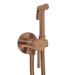 REA - Podomítková bidetová baterie Lungo Loop Diamond Brush Copper (REA-B3331)