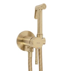 REA - Podomítková bidetová baterie Lungo Loop Diamond Brush Gold (REA-B3330)