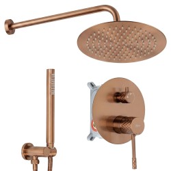 REA - Podomítková sprchová sada Lungo Diamond Brush Copper + BOX (REA-P5697)