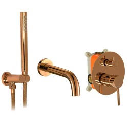 REA - Podomítková vanová baterie LUNGO Copper + BOX (REA-B7996)