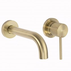 REA - Podomítková vanová baterie  Lungo Stripe Brush Gold (REA-B7431)