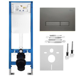 REA - Podomítkový Instalační Set Slim 024N pro WC s Tlačítkem HD Titan (KPL-E1634)