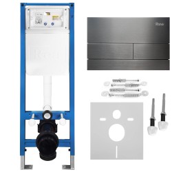 REA - Podomítkový Instalační Set Slim 024N pro WC s Tlačítkem T Titan (KPL-E1632)