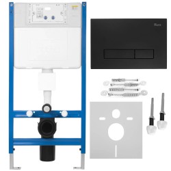 REA - Podomítkový WC systém K011A-Q + tlačítka I HD Black (KPL-E0633)
