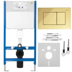 REA - Podomítkový WC systém K011A-Q + tlačítka J Gold (KPL-E0636)