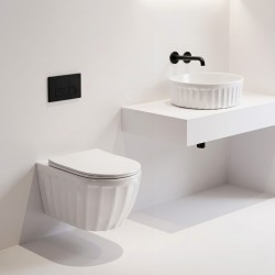 REA/S - Sada: Závěsná WC mísa + Umyvadlo na desku Duo White (KPL-K3005)