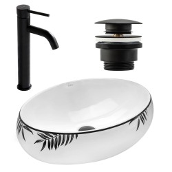 REA/S - SET umyvadlo na desku + baterie + klik klak (KPL-09997)