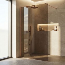 REA/S - Sprchová zástěna Flexi Brown / Brush Copper 110 (KPL-K99371)