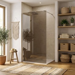 REA/S - Sprchová zástěna Flexi Brown / Chrome 90 (KPL-K99073)