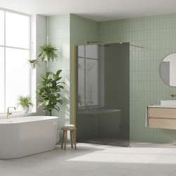 REA/S - Sprchová zástěna Flexi Grey / Gold 100 (KPL-K99784)