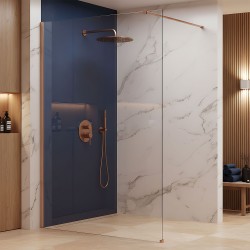 REA/S - Sprchová zástěna Flexi Transparent / Brush Copper 100 (KPL-K99362)