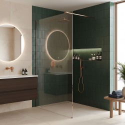 REA/S - Sprchová zástěna Flexi Transparent / Brush Copper 90 (KPL-K99366)